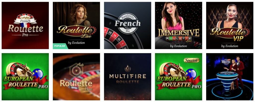 Top ten most popular roulette casino games list.