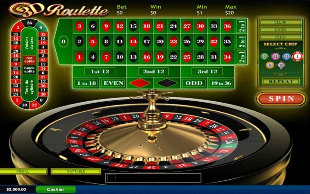 online roulette main screen