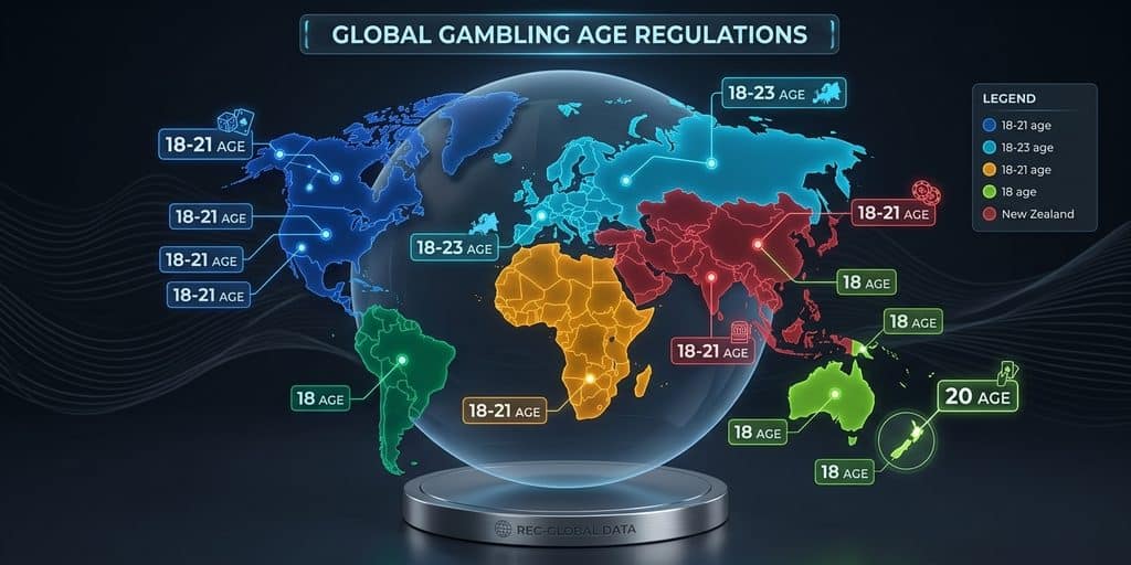 infographic shows gamblign age worldwide