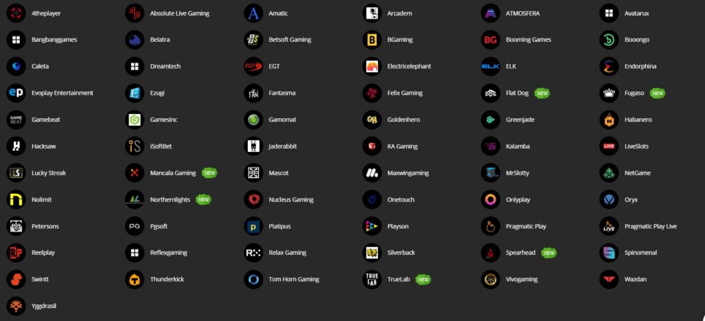 list of games providers