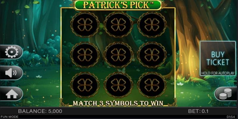 Patrick's Pick scratch card game screenshot