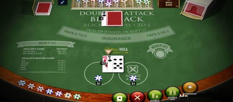 double attack blackjack game screenshot