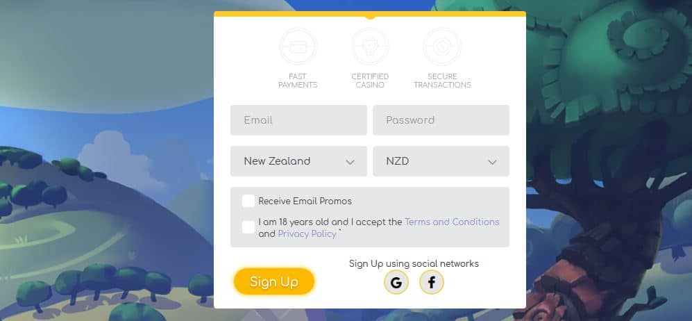 Loki casino registration form