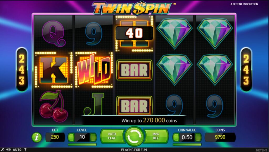 Twin Spin main screen
