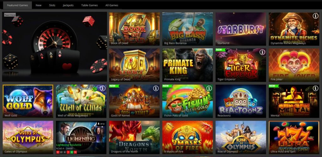 Luckster games page screenshot