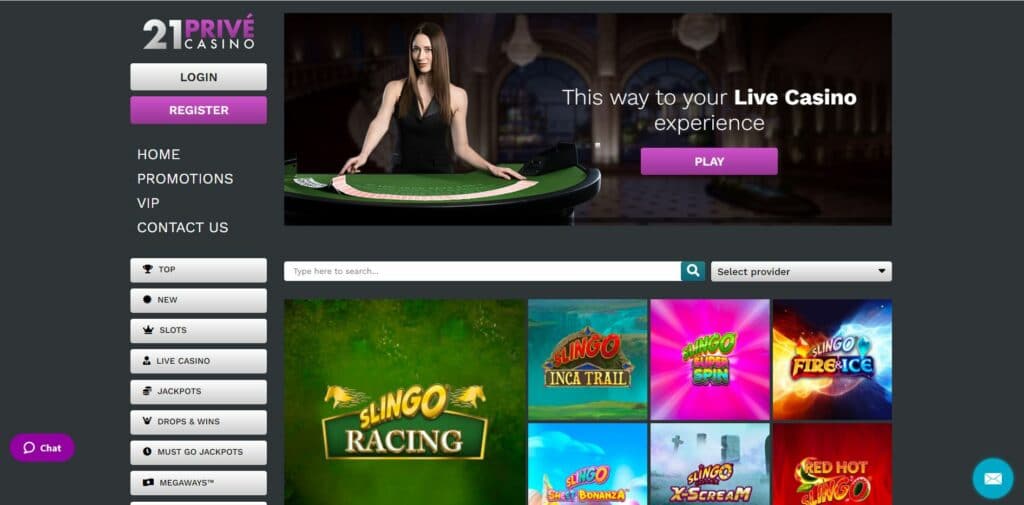 21prive casino screenshot