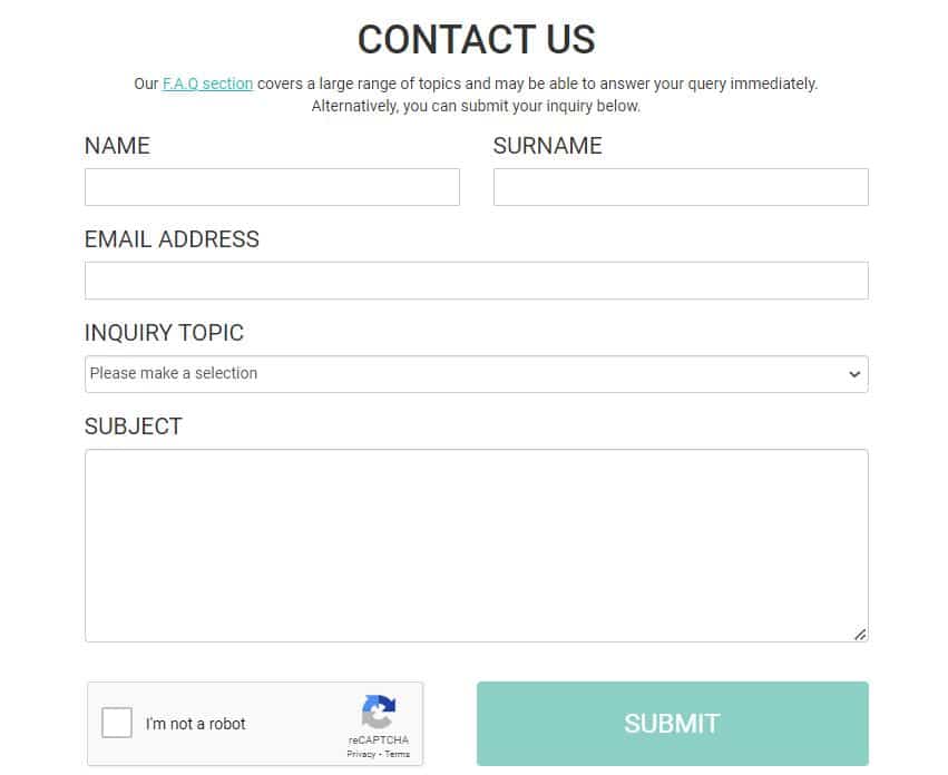 contact form