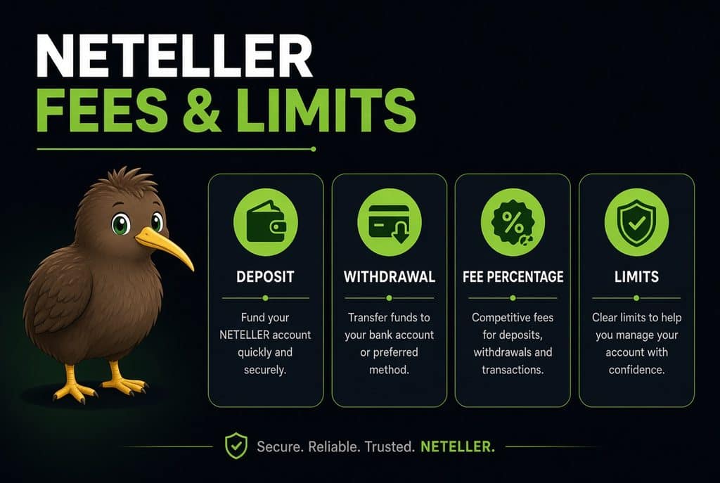 Neteller fees and limits at online casinos NZ